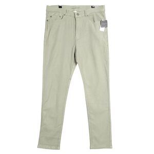 NWT MAGASCHONI Green Stretch Terry Straight Leg Twill Chino Pants SIZE 34